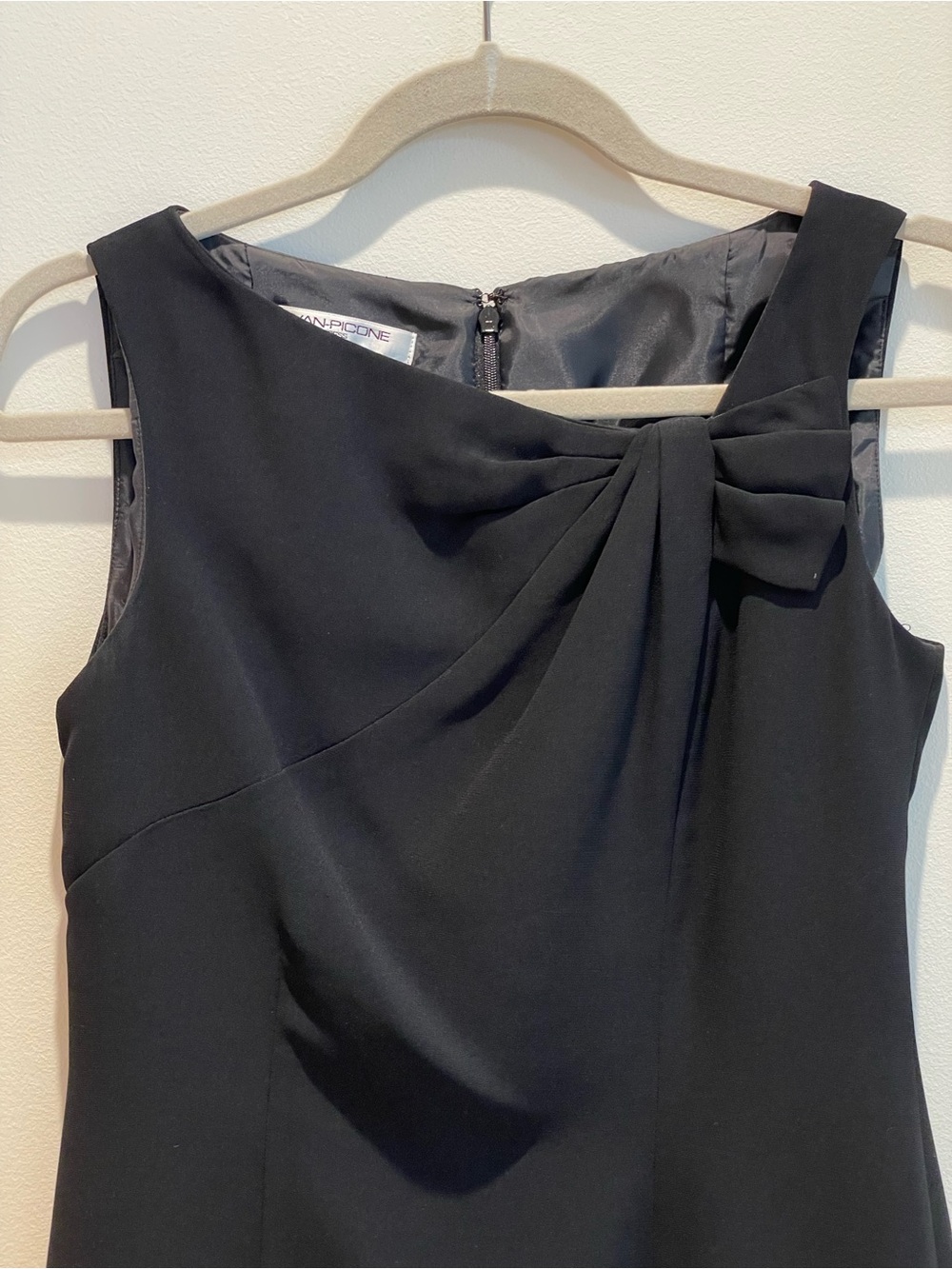 Evan Picone Black Sleeveless Bow-Detail Sheath Dress - Picture 1 of 4